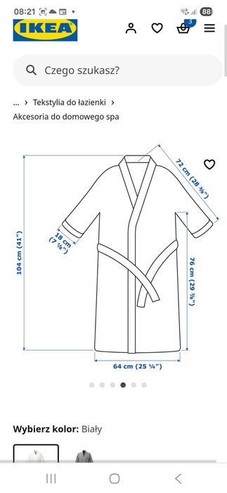 Nowy szlafrok IKEA 36/38