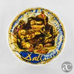 Prato Salvador Dalí em porcelana Rosenthal, pintado a ouro, assinado