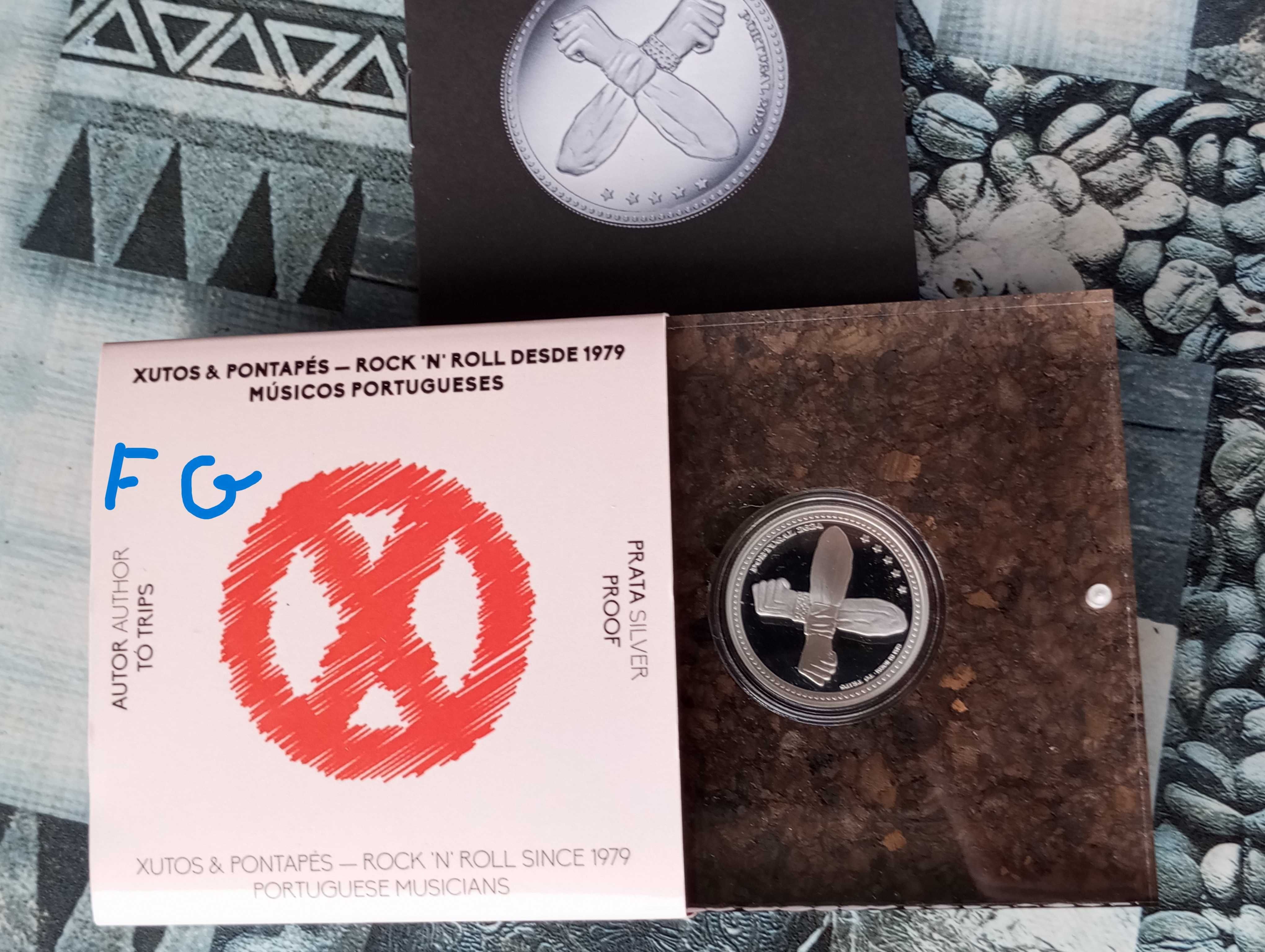 Moeda de 5€Prata Proof 45 Anos da Banda Rock 'n' Roll Xutos e Pontapés