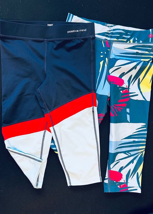 Spodnie szorty 3/4 Tchibo 146 sportowe na lato paka zestaw rybaczki