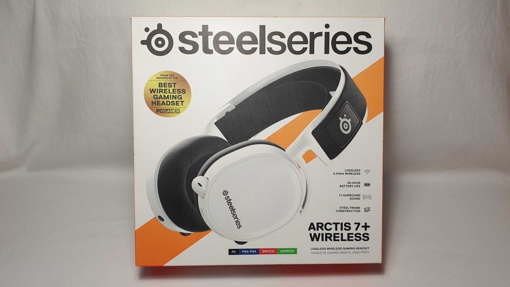 Słuchawki bezprzewodowe SteelSeries Arctis 7+WHITE jak NOWE.
