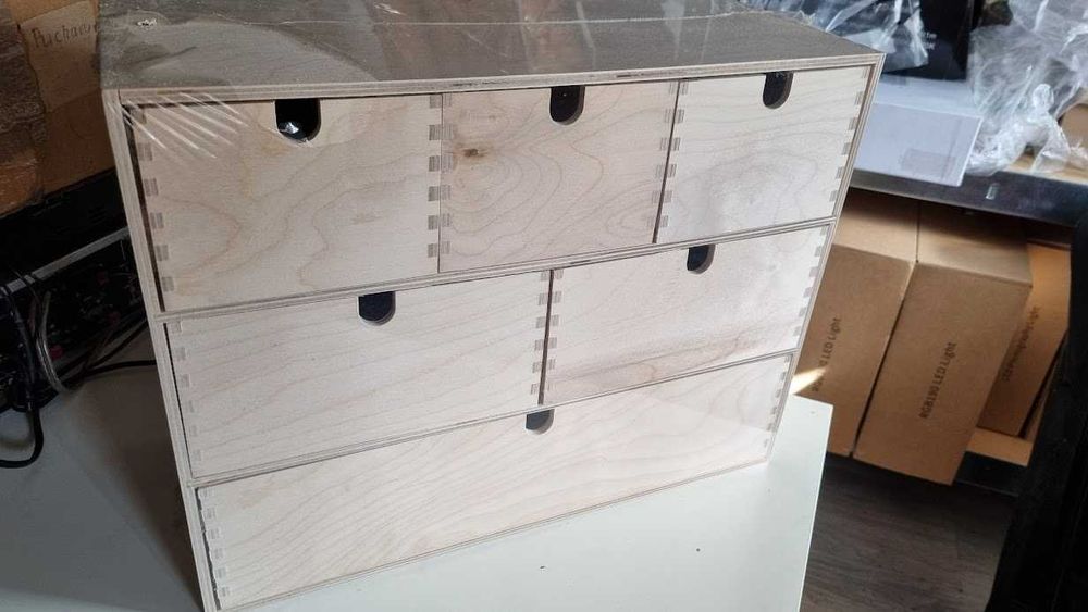 2 mini komody drewniane, sosnowe. 42x18x32 i 29x18x22 cm - NOWE