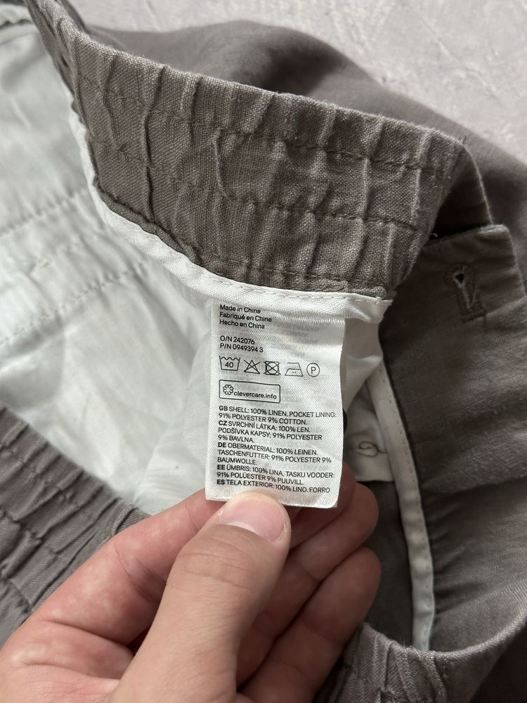 H&m linen men’s pants old money чоловічі легкі штани льон