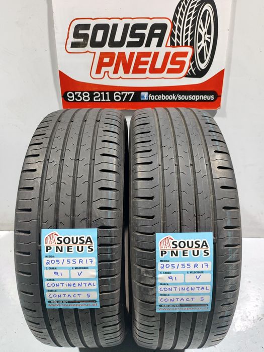 2 pneus semi novos 205-55R17 Continental - Oferta dos Portes