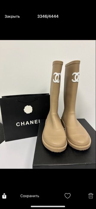 Сапоги chanel резиновые женские