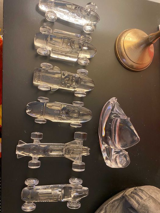 Conjunto de carros de corrida e Barco tudo em Cristal Atlantis