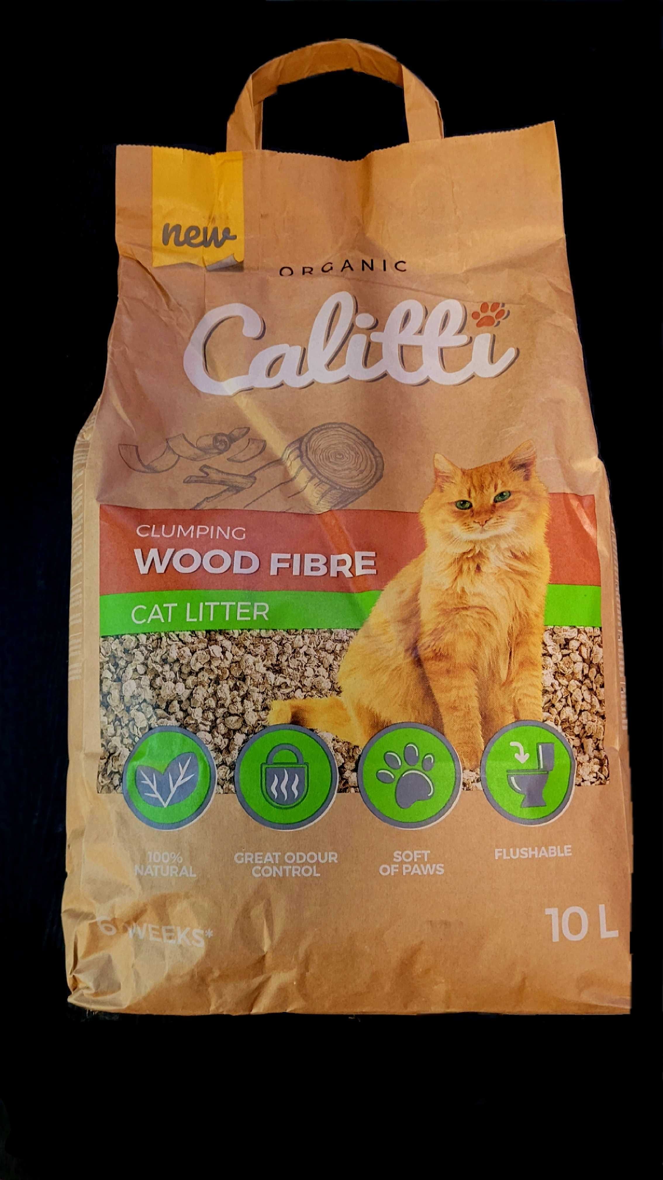 Calitti Wood Fibre  żwirek zbrylający drewniany dla kota 10L