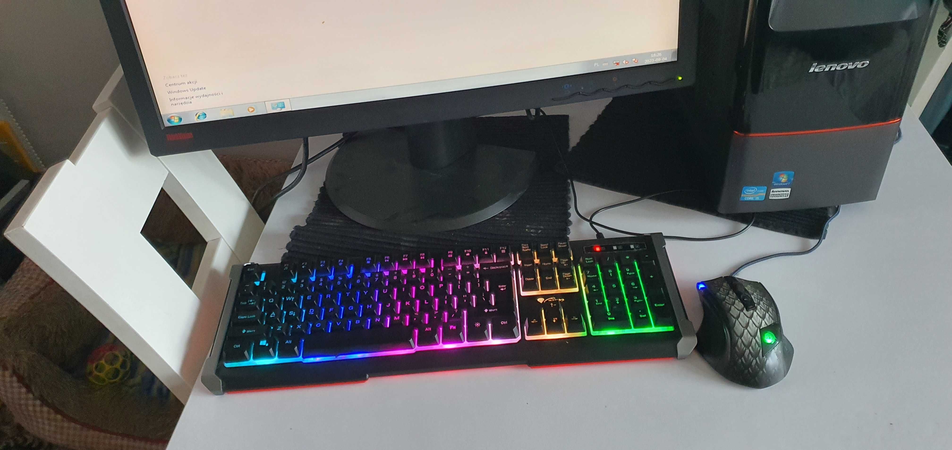 zestaw lenovo i5 klawiatura mysz monitor 24