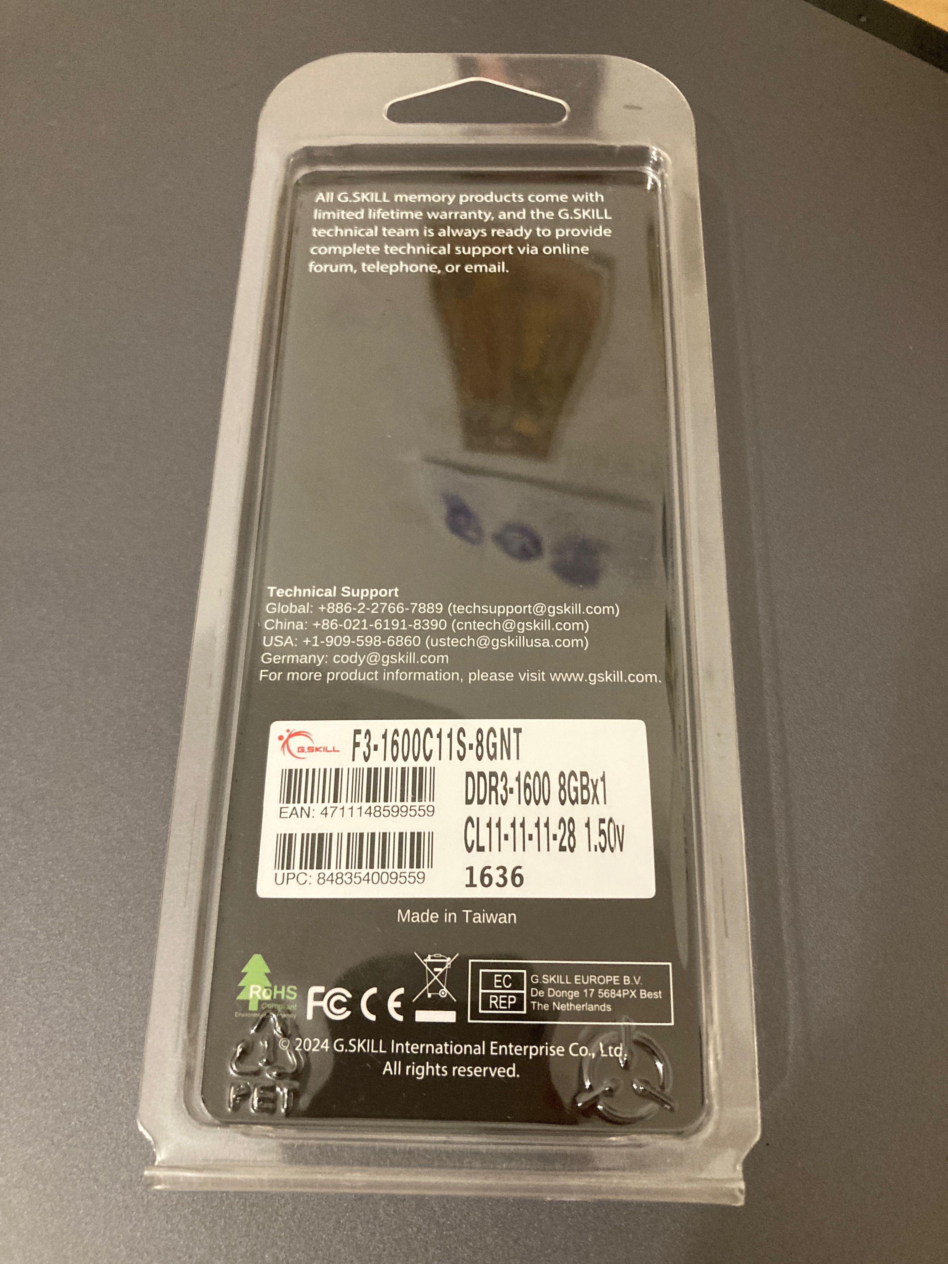 Ram DDR3-1600Mhz 8Gb Desktop
