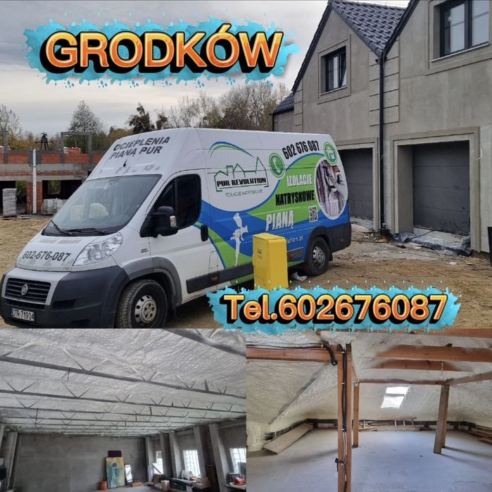 Izolacje natryskowe pianką pur, ocieplanie poddasza ,dachu,pianą