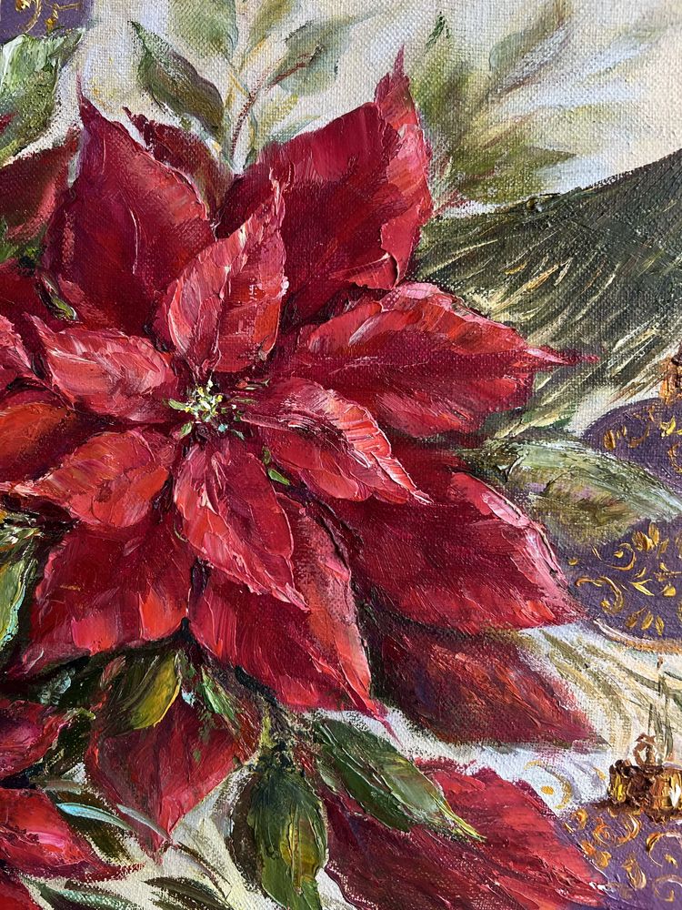 Картина, живопис, різдвяник, олійні фарби на полотні, 30х40 см