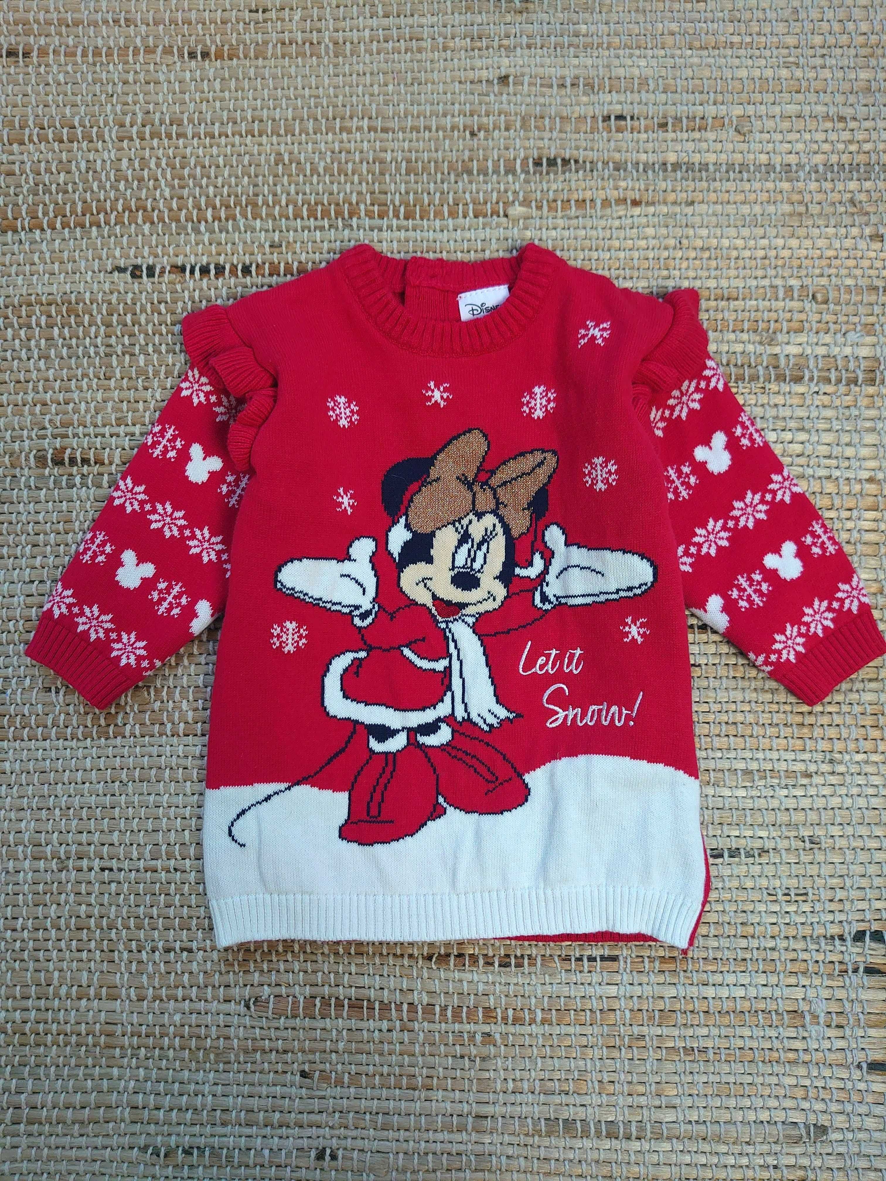 Świąteczny sweter Minnie Mouse Disney Primark 0-3 miesiące 62