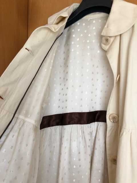 Casaco 3/4 linho e algodão cor crú