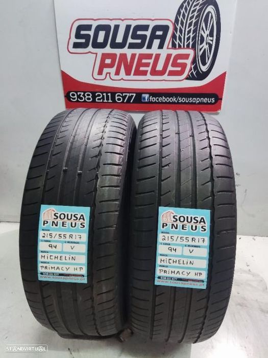 2 pneus semi novos 215-55r17 michelin - oferta dos portes 100 EUROS
