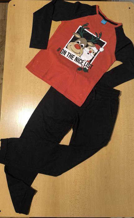 Bluzka świąteczna +spodnie 134