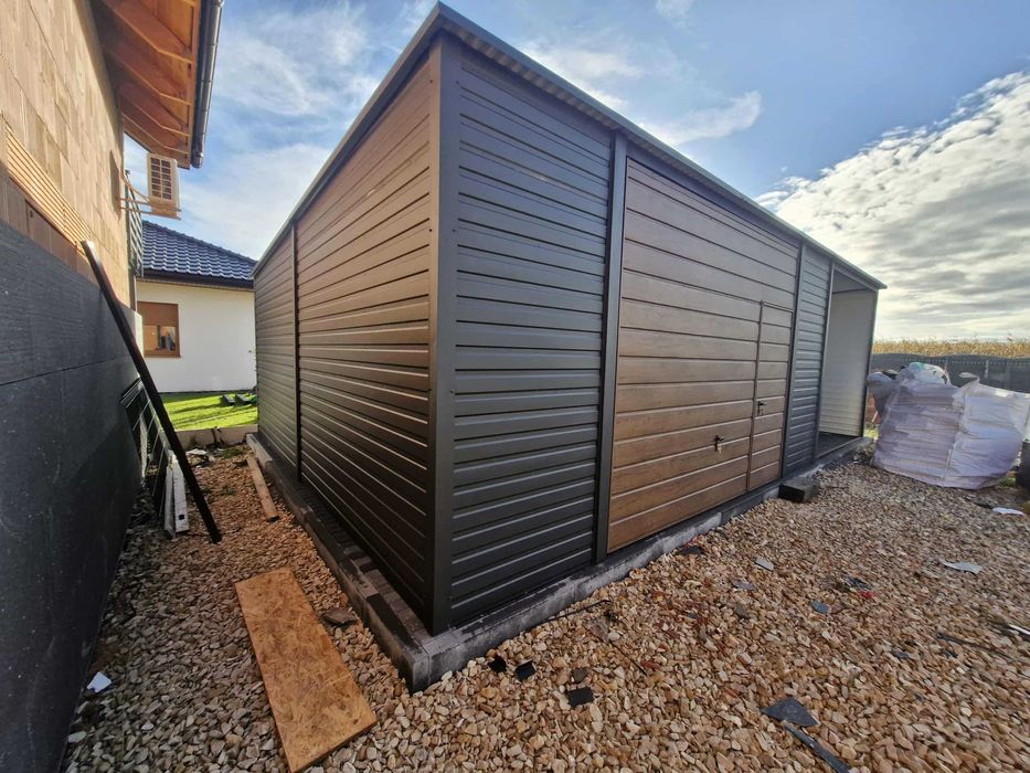Garaż blaszany wiata garaże 9x6 wysoki 280 cm profil kolor premium 7x5