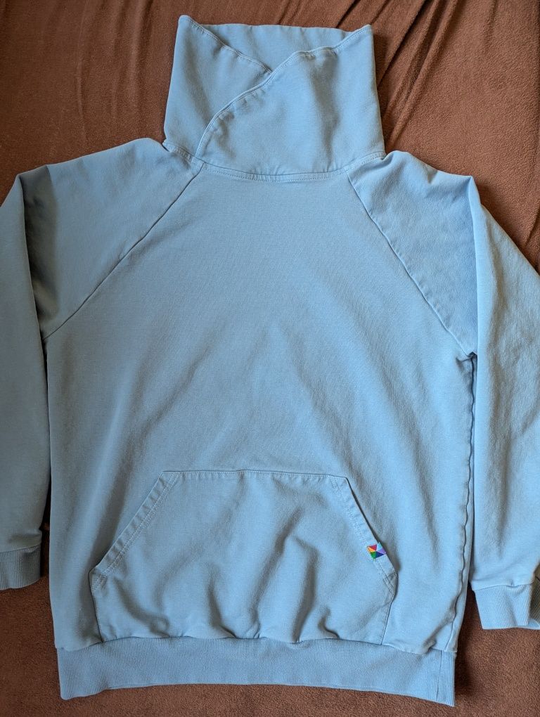 Bluza z szalem my basic niebieska błękitna męska rozmiar M