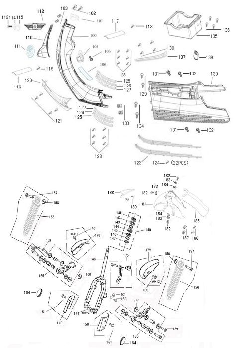 Peças e Componentes para Znen 125 T-27 - VBB