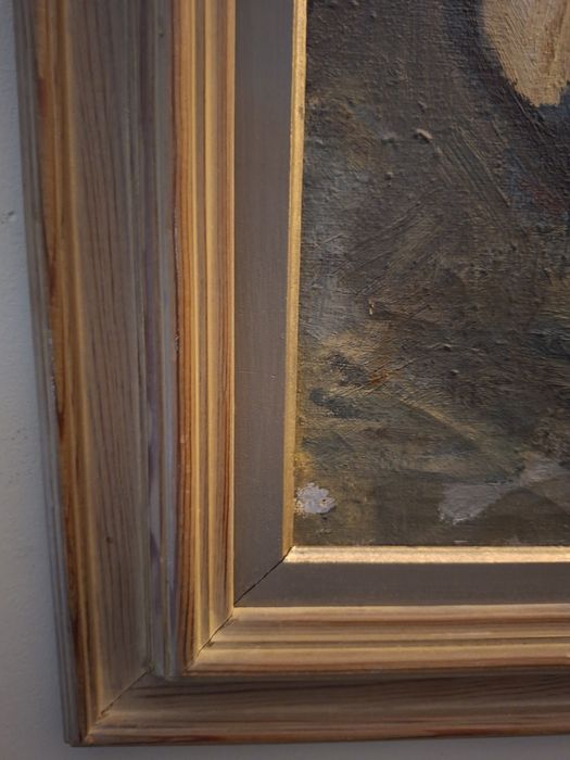 Stary obraz olejny w drewnianej ramie - Martwa natura