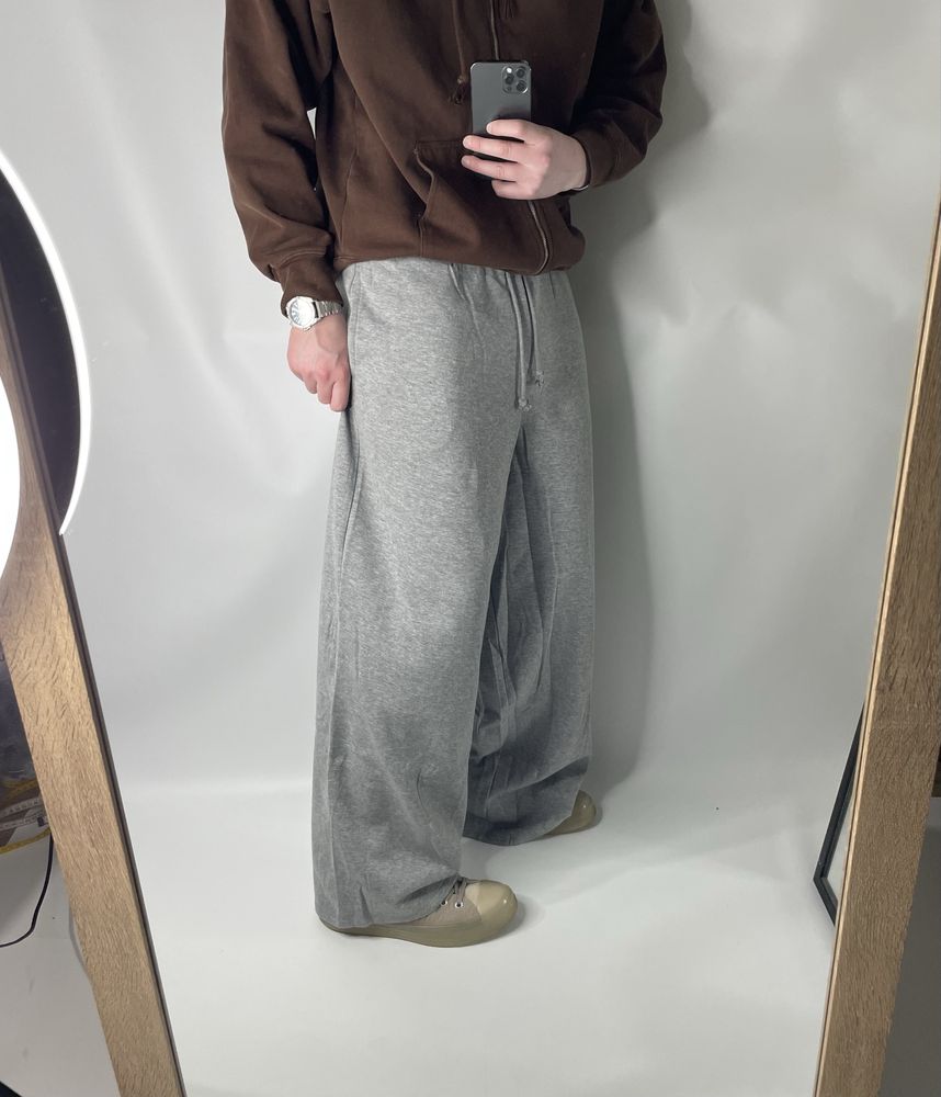 Широкі сірі спортивки Baggy Sweatpants штани широкие серые беггі