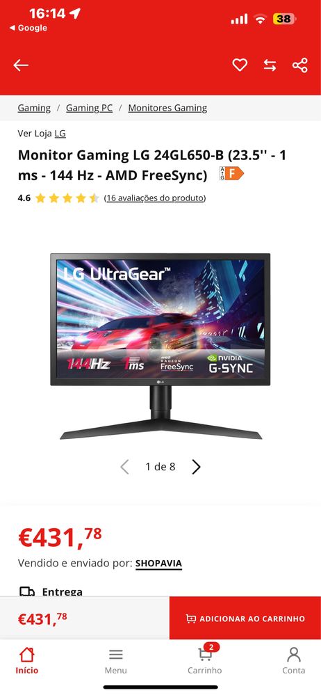 Monitor Lg gaming