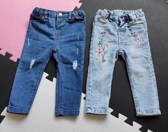Dwie pary jeansów dla dziewczynki rozmiar 86