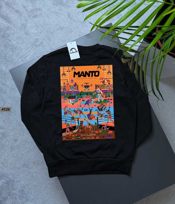 Новый Свитшот MANTO Gloves Черный › Чоловіча Кофта МАНТО › Биг Лого