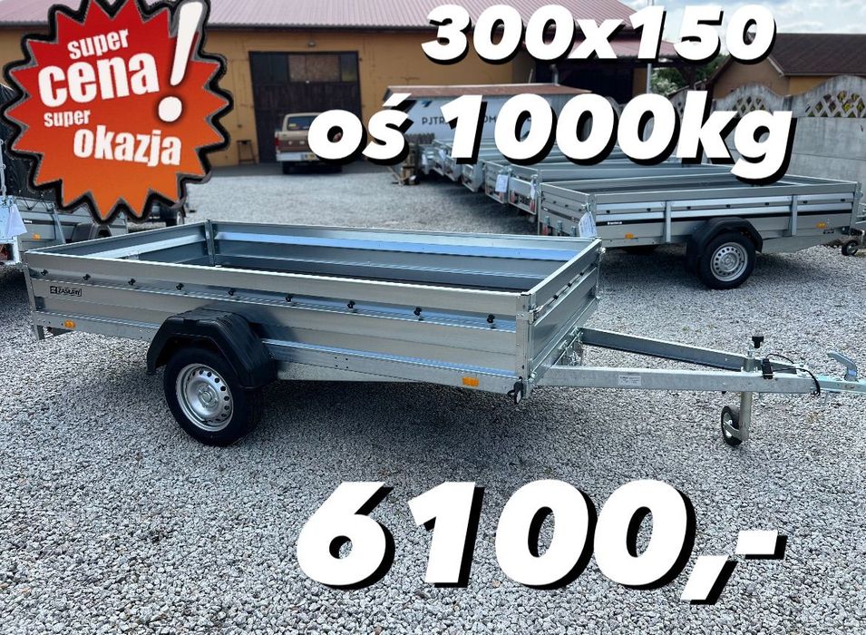 Zaslaw 300SUD  ‼️2025 Nowa przyczepka uchylna super mocna 300x150 oś 1000kg‼️