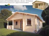 Casa madeira ALENTEJO/Almeria 44mm T2 59m² - Turismo - Preço Fábrica!