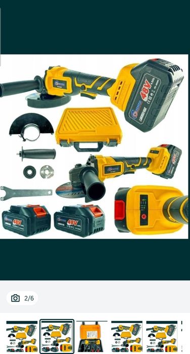 Szlifierka flex akumulatorowa 125mm 48v 2x aku 6ah