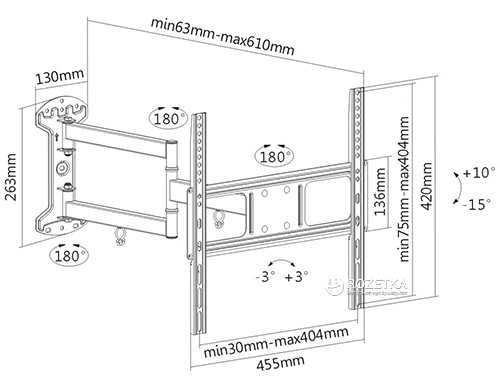 32"-55" Поворотное крепление для телевизора Brateck LPA52-443WL