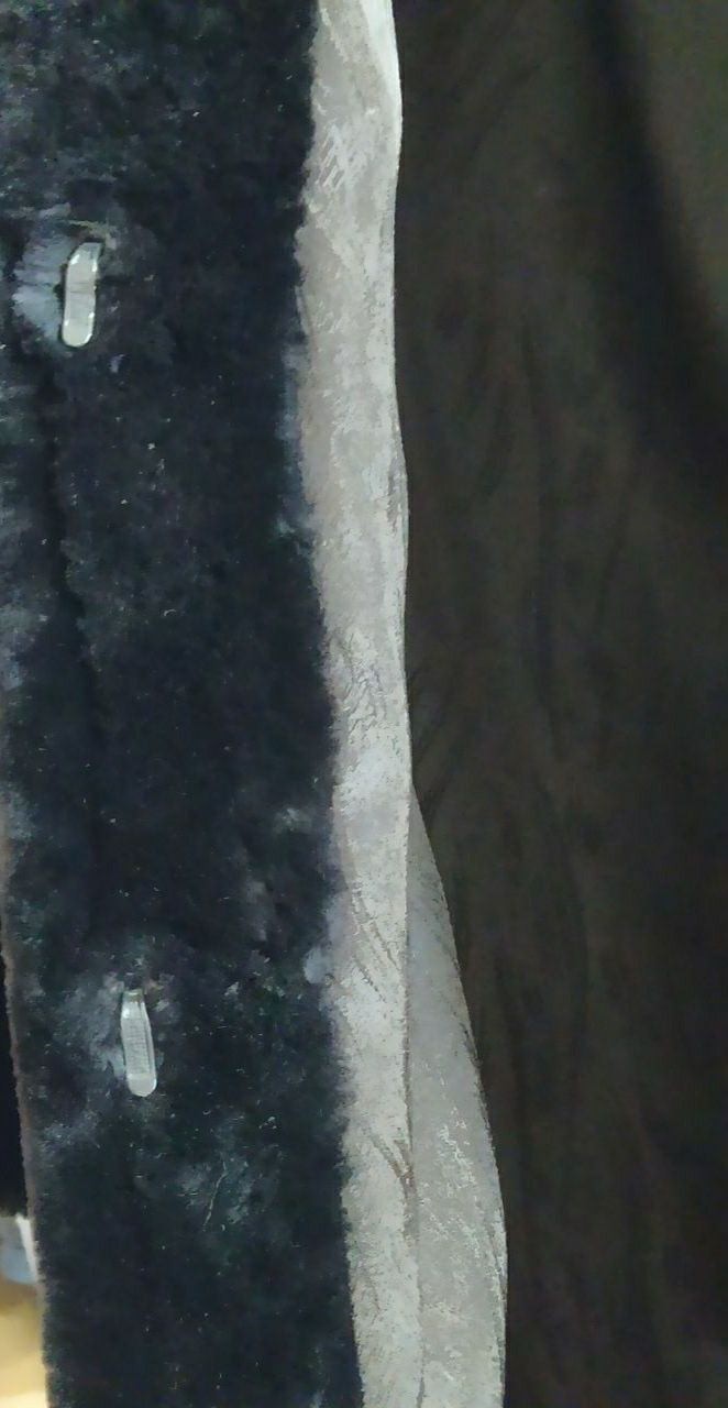 Полушубок из мутона с норковкой отделкой
