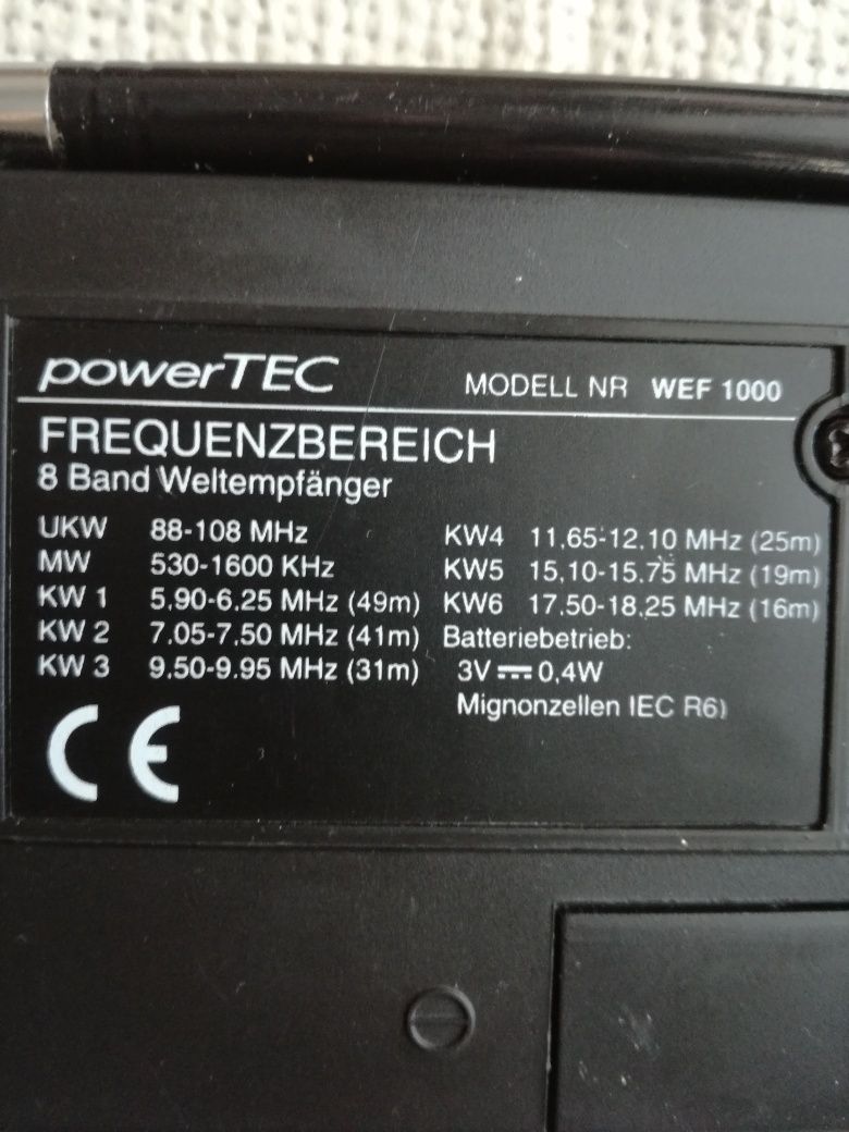 Radio globalne PowerTEC.  WEF 1000