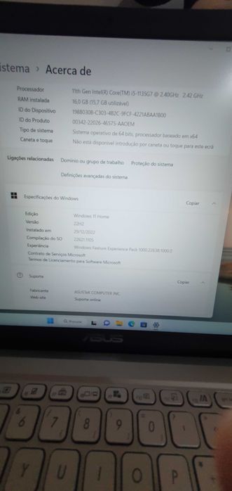 Portátil Asus 11th gen i5