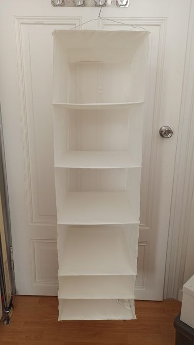 IKEA SKUBB Wisząca półka, 6 przegród, biały, 35x45x125 cm