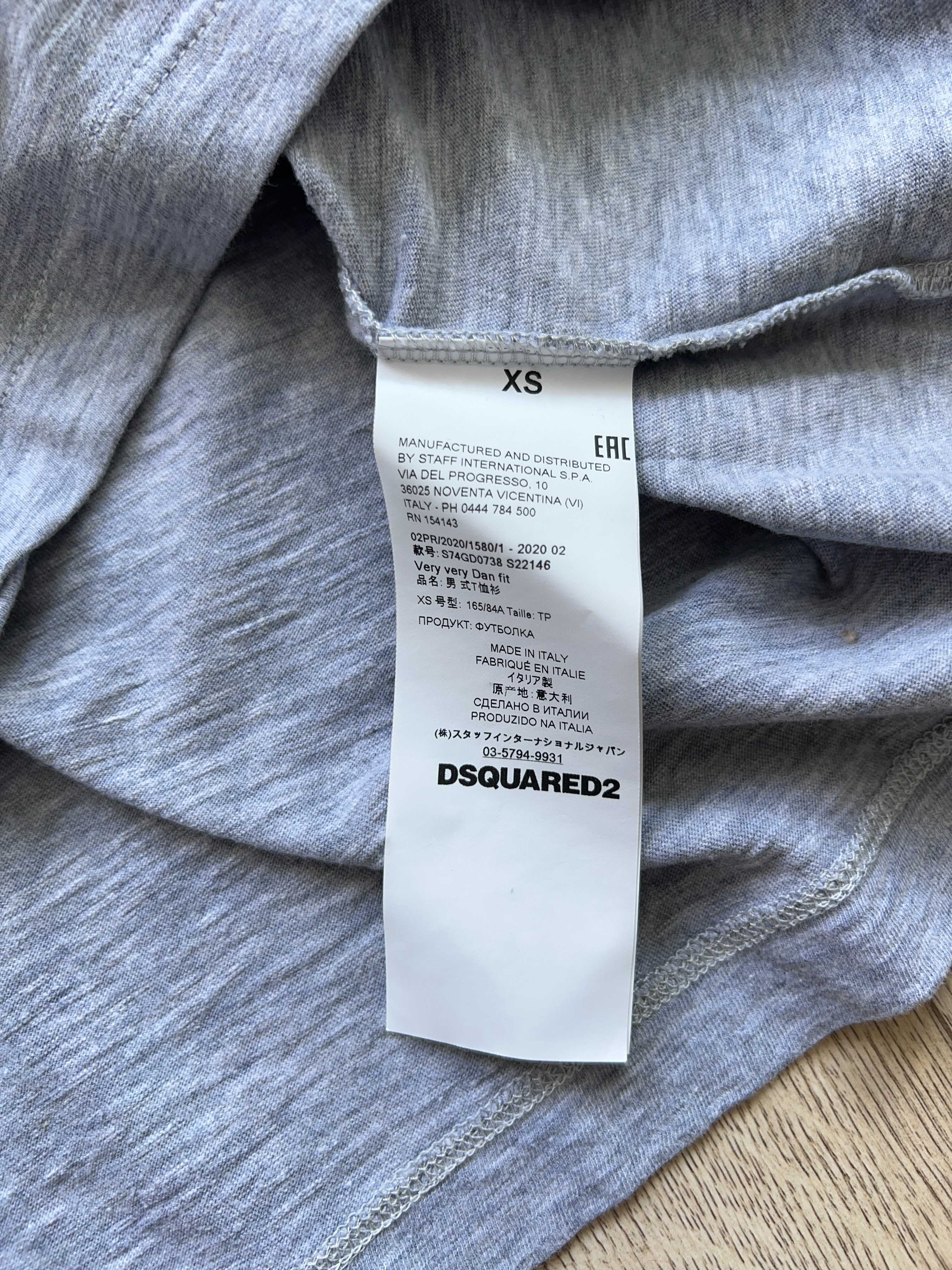 Dsquared2 чоловіча футболка біг лого оригінал діскваред сіра розмір S