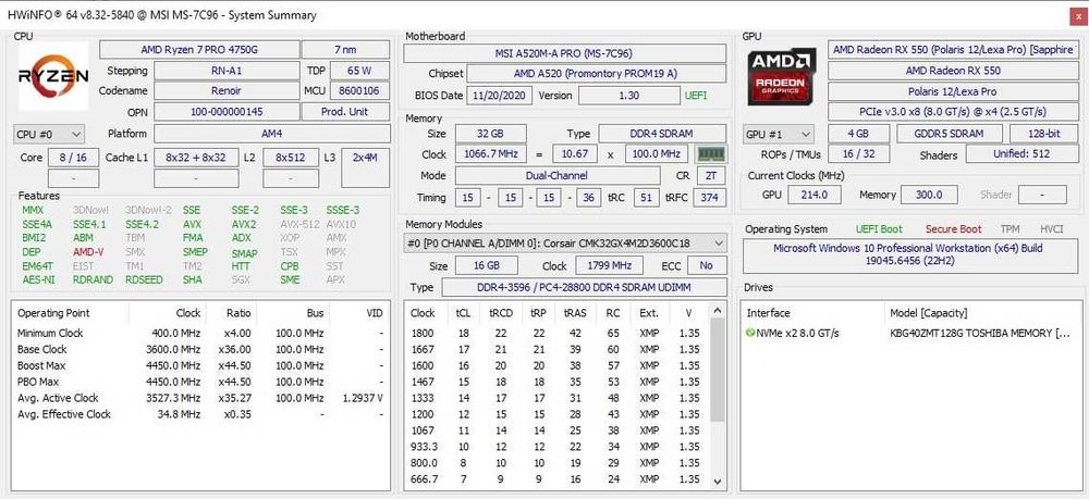 AM4 MSI A520M -A PRO б/в