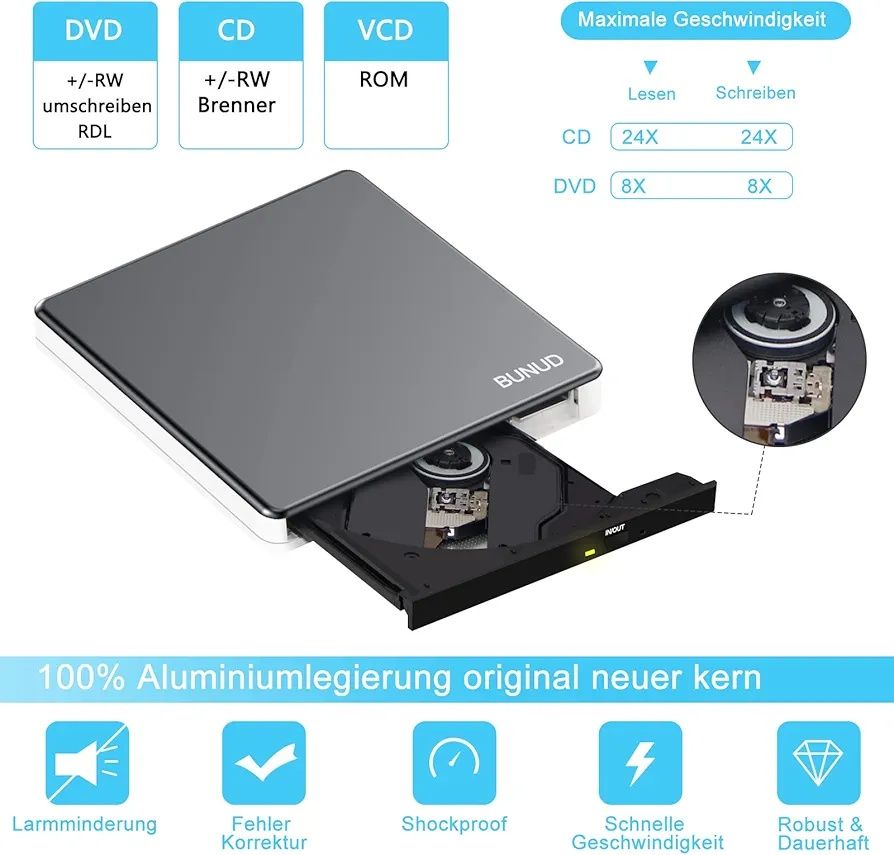 Bunud Napęd Zewnetrzny CD DVD USB 3.0