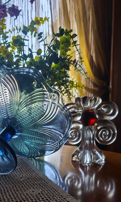 Статуэтка фигурка скульптура подсвечник свічник цветное стекло винтаж