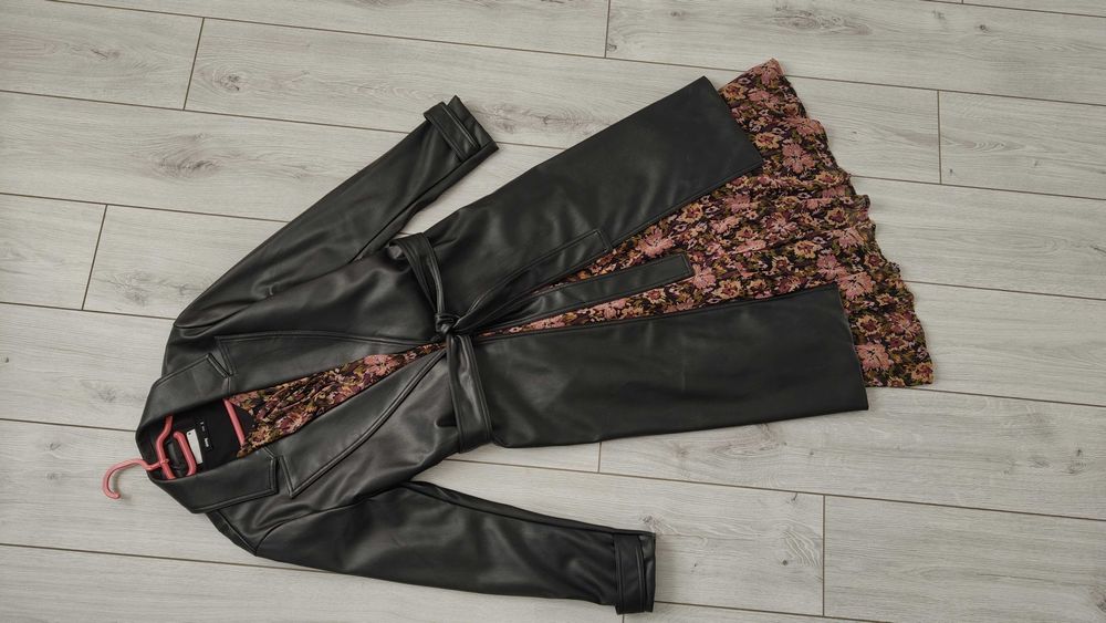 Płaszcz z Imitacji Skóry Reserved Czarny M Nowy