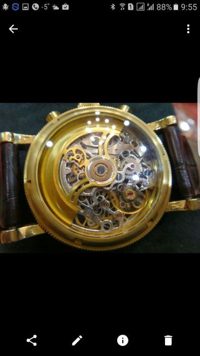 Золотые Швейцарские часы Opus Skeleton Chronograph