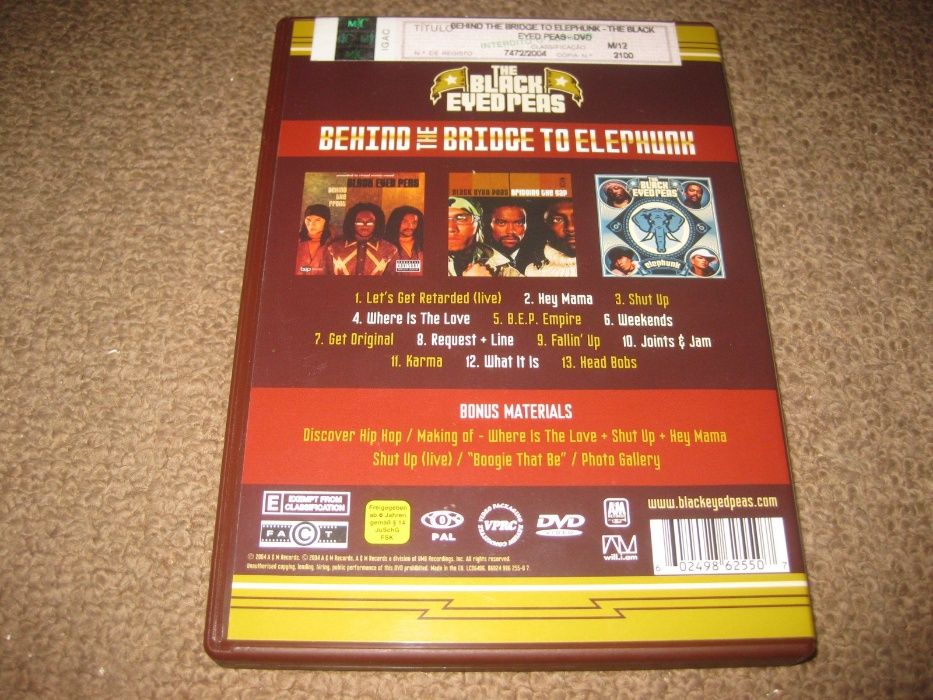 DVD Musical Black Eyed Peas "Behind the Bridge to Elephunk"