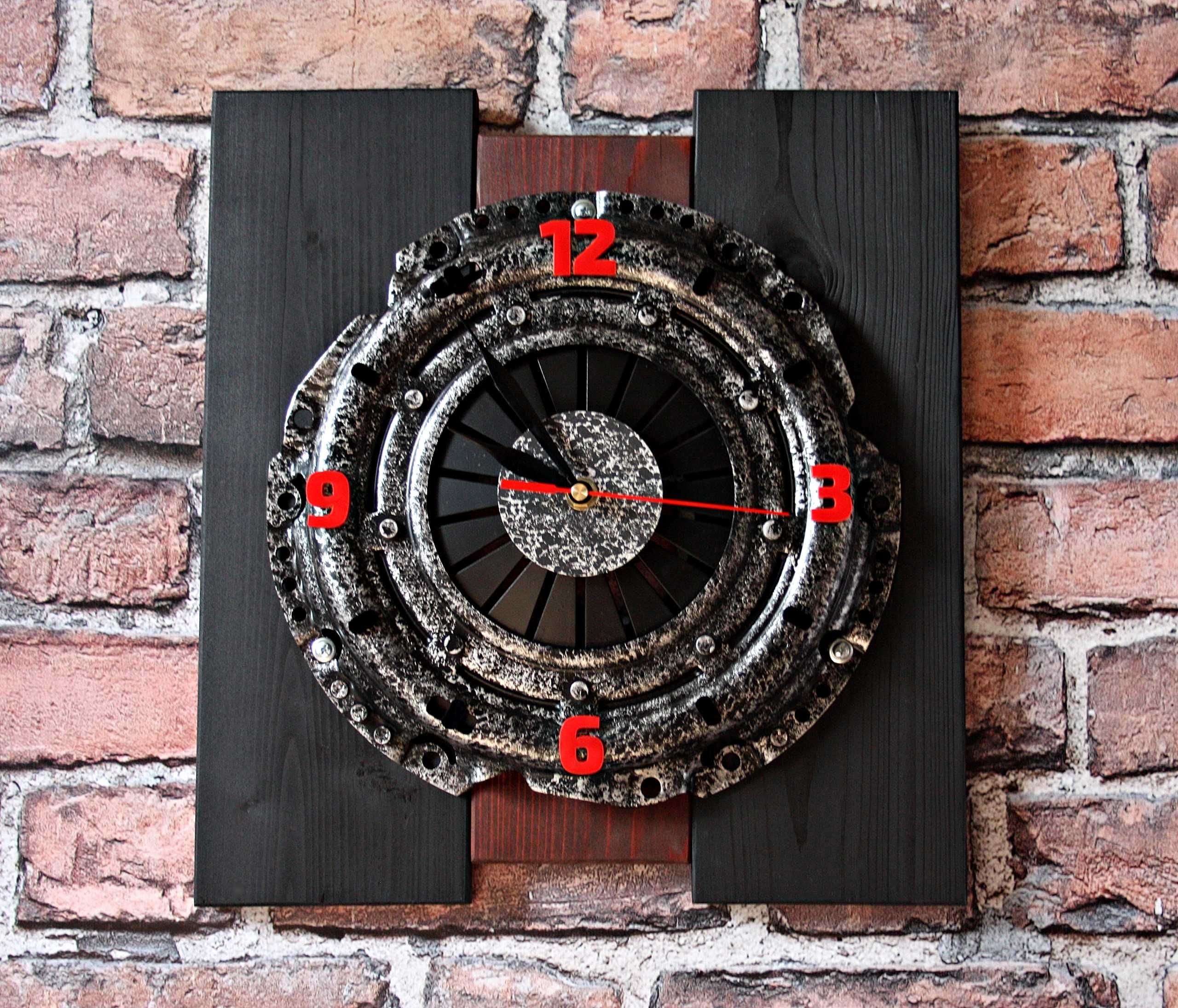 Duży zegar docisk sprzęgła 36cm Scrap metal Art Loft