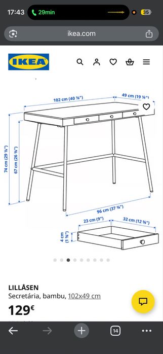 Urgente Secretaria em bambu ikea
