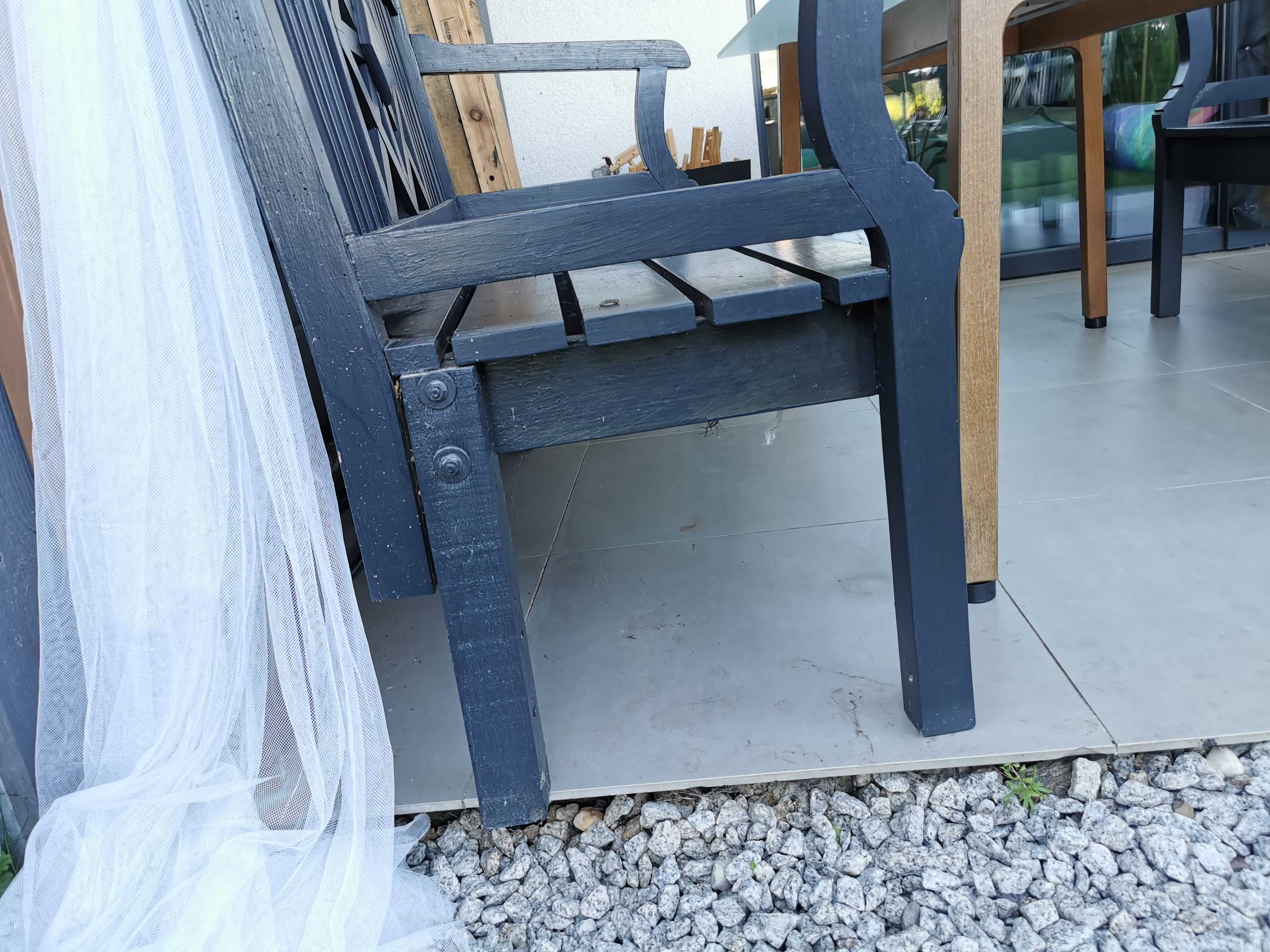 PIĘKNE drewniane meble ogrodowe - zestaw: ławka + 2 fotele / krzesła