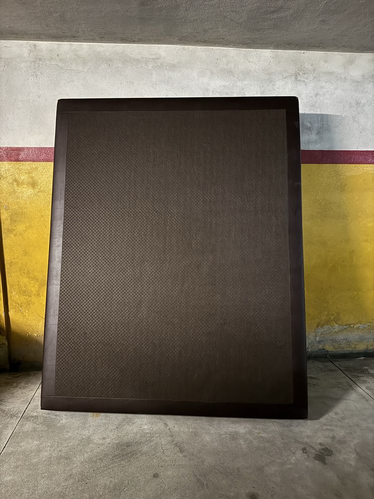 Sommier/cama madeira maçica e polipele castanho escuro 160x200cm