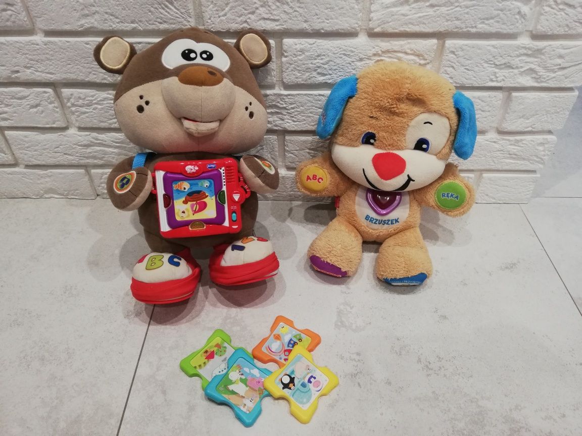 Zestaw misiów - miś Fisher Price oraz miś podróżnik firmy Chicco