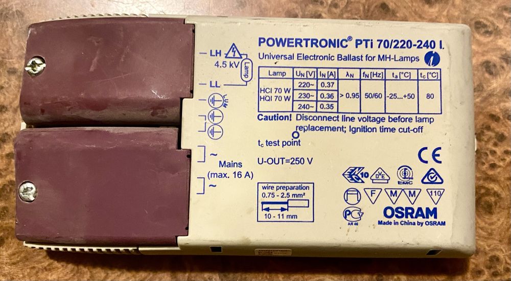 10 Sztuk Stateczniki elektroniczne OSRAM Powertronic PTi 70/220-240 I.