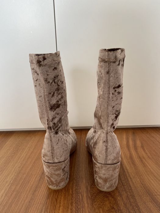 Sock boots de veludo rosa