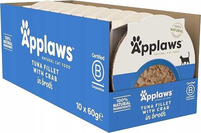 Mokra Karma dla Kota Applaws Filet z Tuńczyka i Kraby 60g x 10 szt
